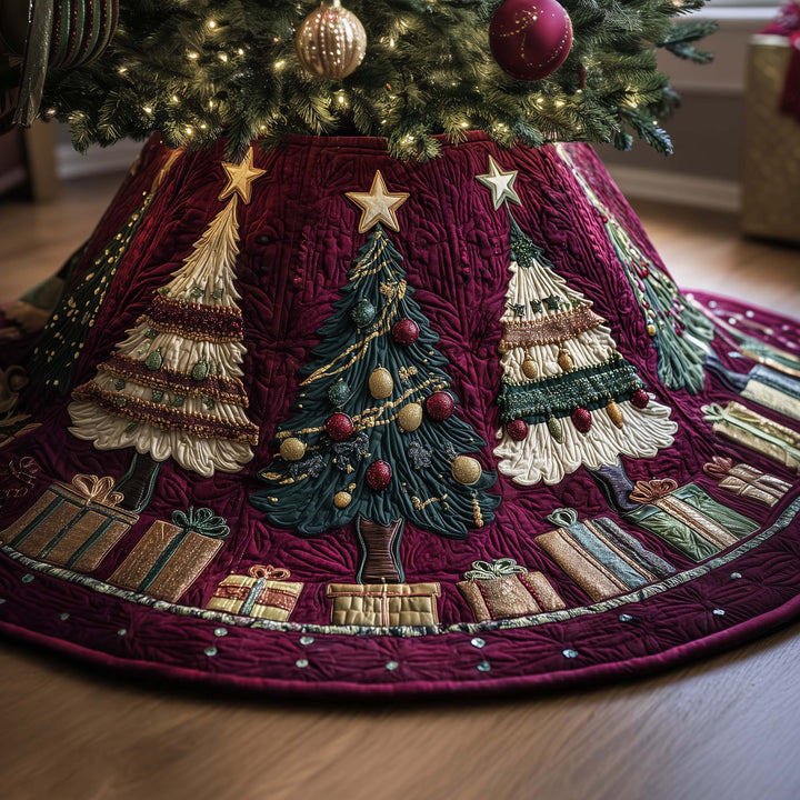 Starry Trees Quilted Tree Skirt