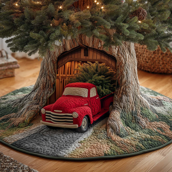 Truck Garage Quilted Tree Skirt