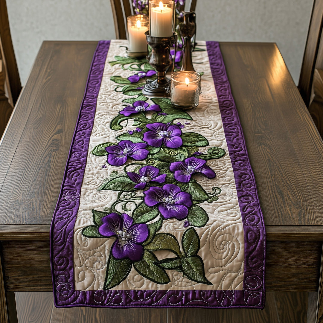 Blooming Violets Quilted Table Runner GFTOTL3409