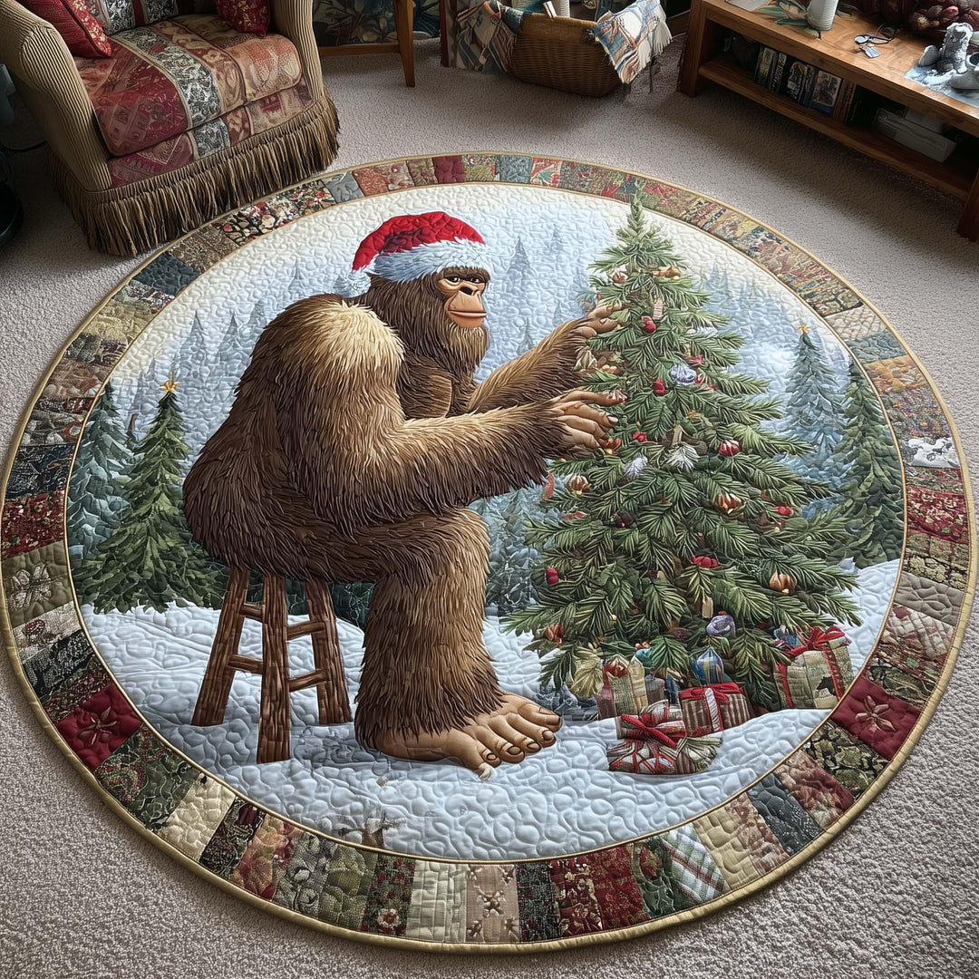 Merry Squatchmas Quilted Round Mat GFTOTL5270