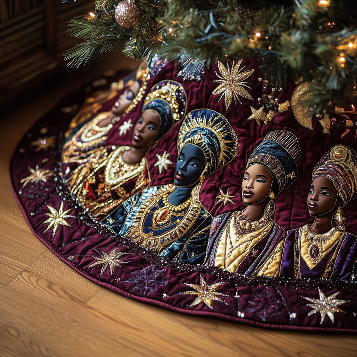 Golden Queens Quilted Tree Skirt GFTOTP13396