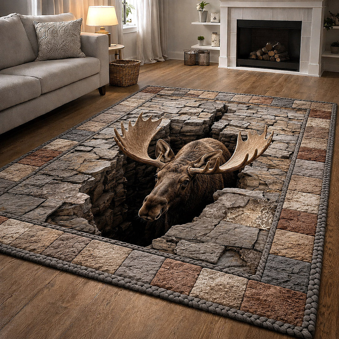 Rustic Moose Area Rug GFTOTP19648
