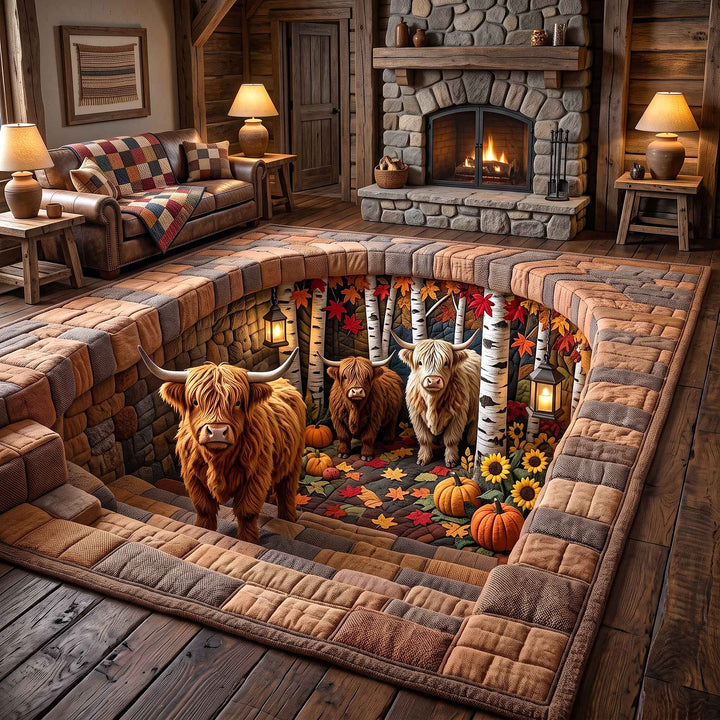 Fall Highland Cow Area Rug GFTOTP21166
