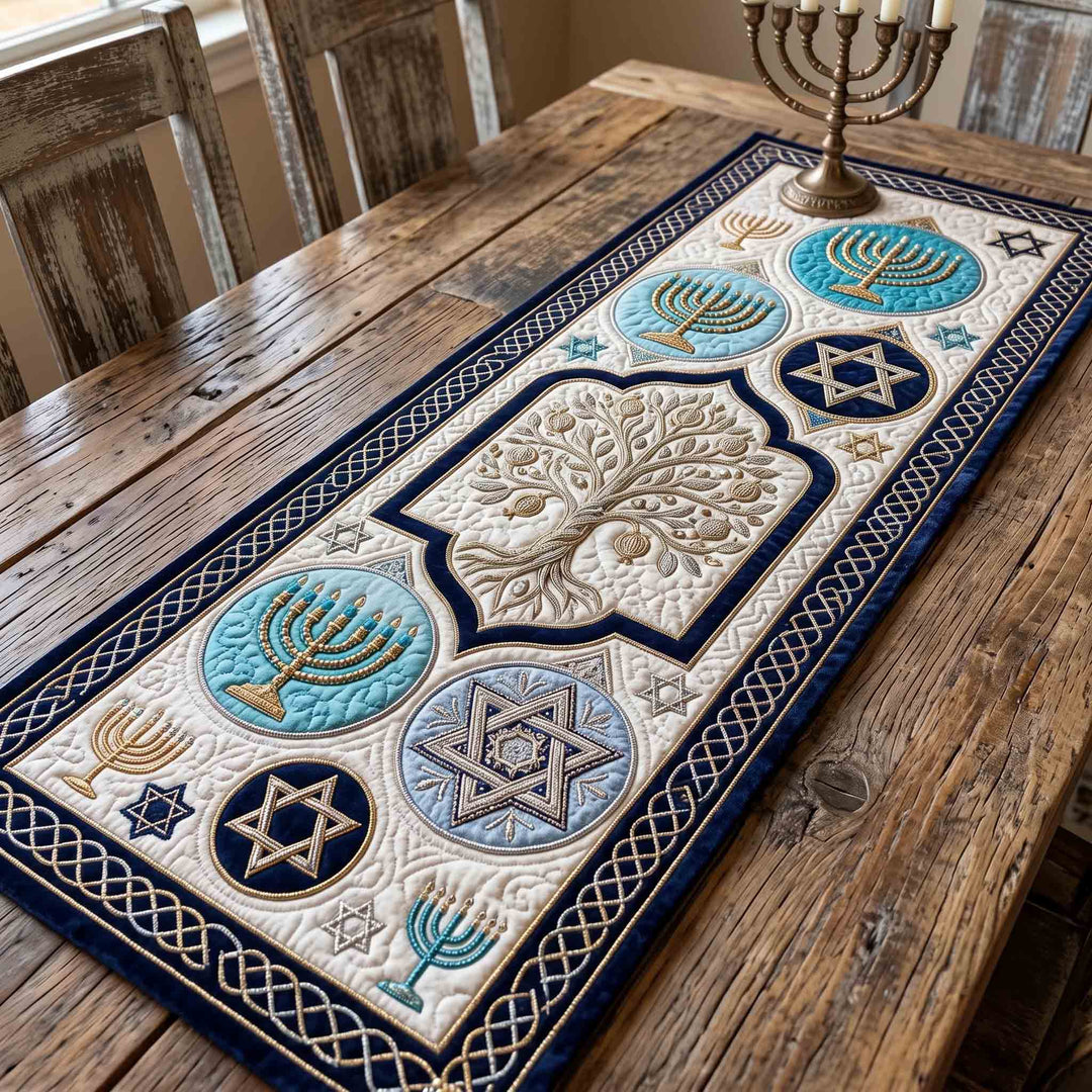 Hanukkah Sparkle Quilted Table Runner GFTOTP21227