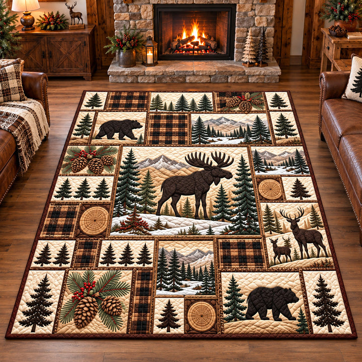 Rustic Forest Patchwork Area Rug GFTOTP22433