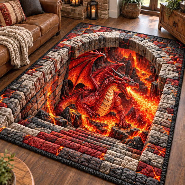 Volcanic Lava Dragon Area Rug GFTOTP22527