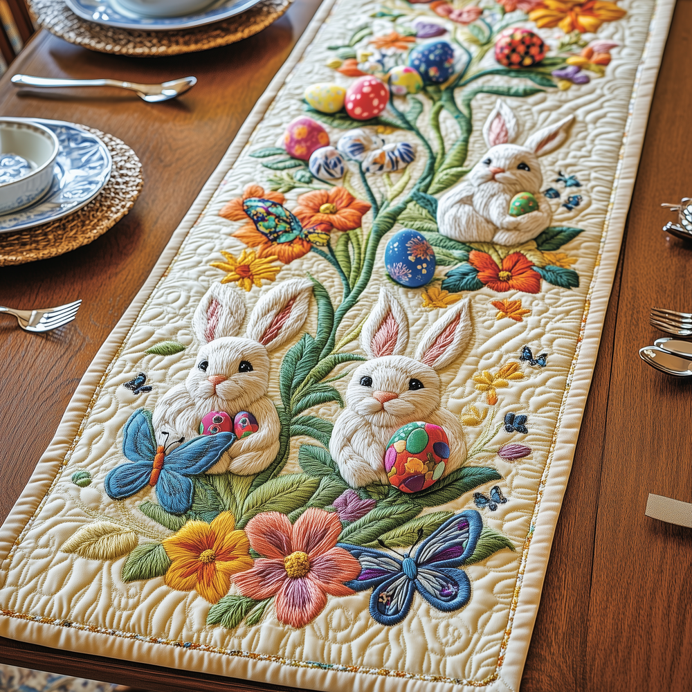 Easter Day Bunny Charm Quilted Table Runner GFTOTP2972