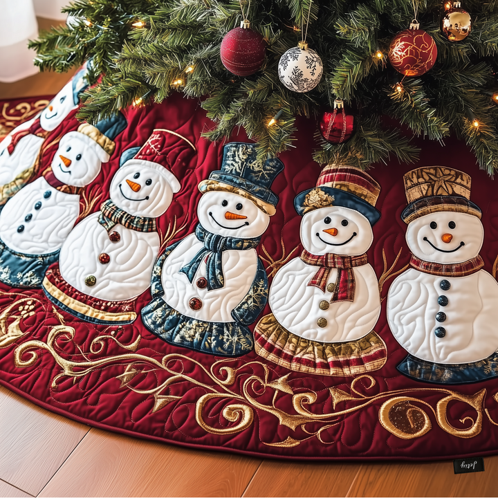Festive Snowman Quilted Tree Skirt