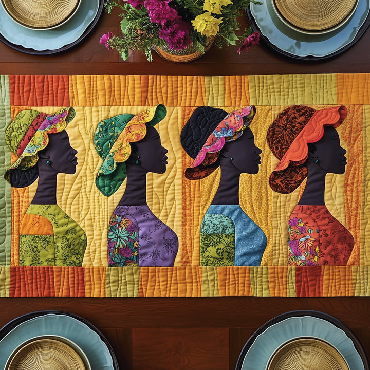 Melanin and Sunbonnet Quilted Table Runner GFTOTP8682