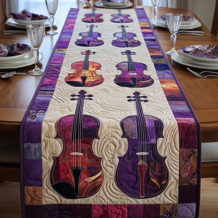 Elegant Violin Quilted Table Runner GFTOTP9337