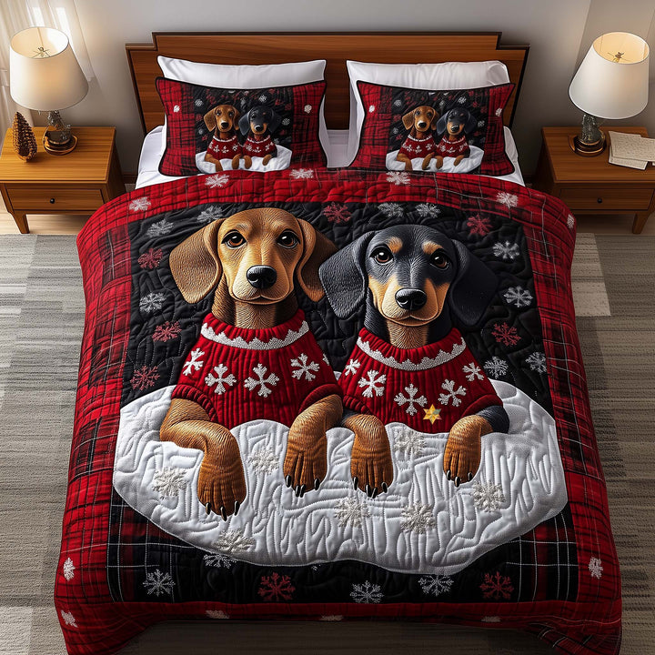 Merry Dachshund Duvet Cover Set GFTOYC2416