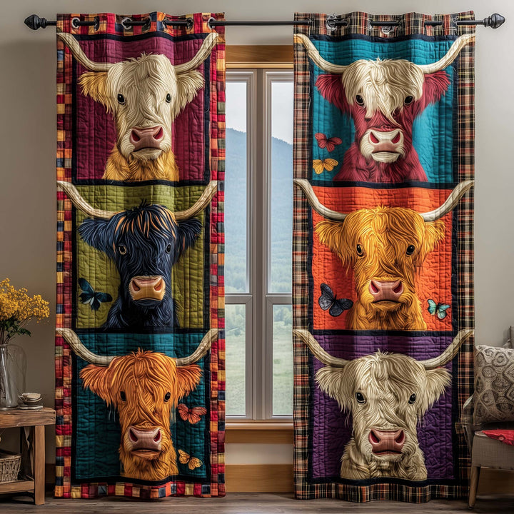 Highland Cow Quilted Curtains GFTOYC2798