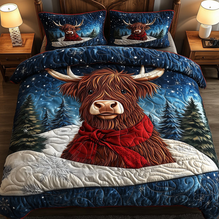 Christmas Highland Cow Duvet Cover Set GFTOYC695