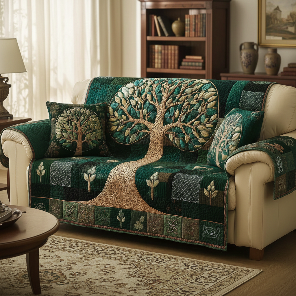 Mystic Tree Quilted Sofa Cover GFTOQM1973