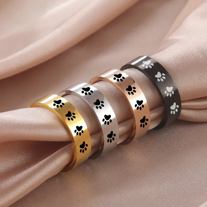 Stainless Steel Paw Ring – Symbolic Jewellery for Animal Lovers