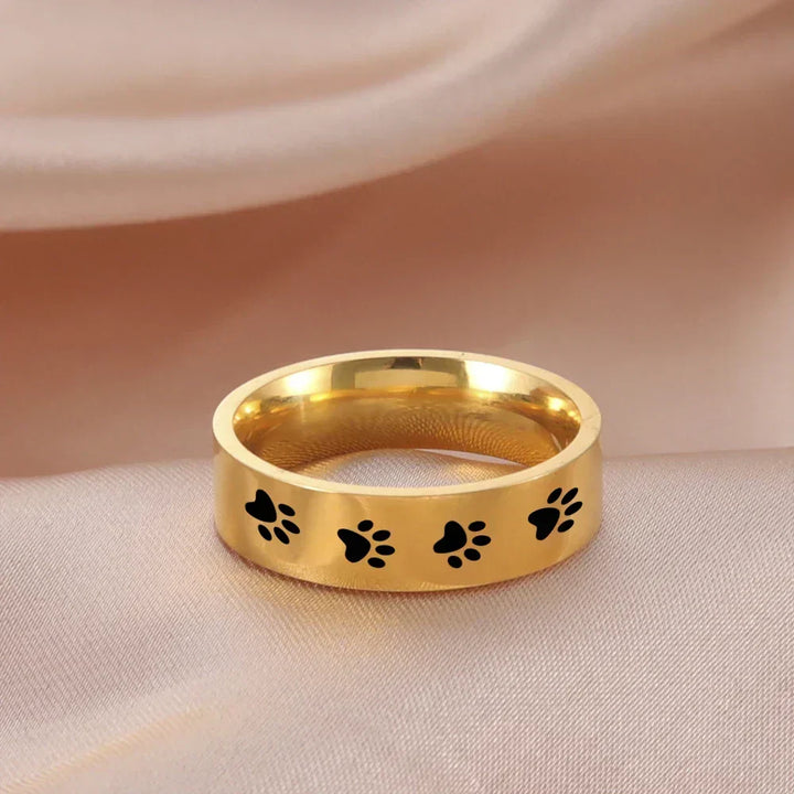 Stainless Steel Paw Ring – Symbolic Jewellery for Animal Lovers