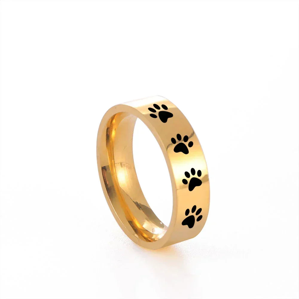 Stainless Steel Paw Ring – Symbolic Jewellery for Animal Lovers