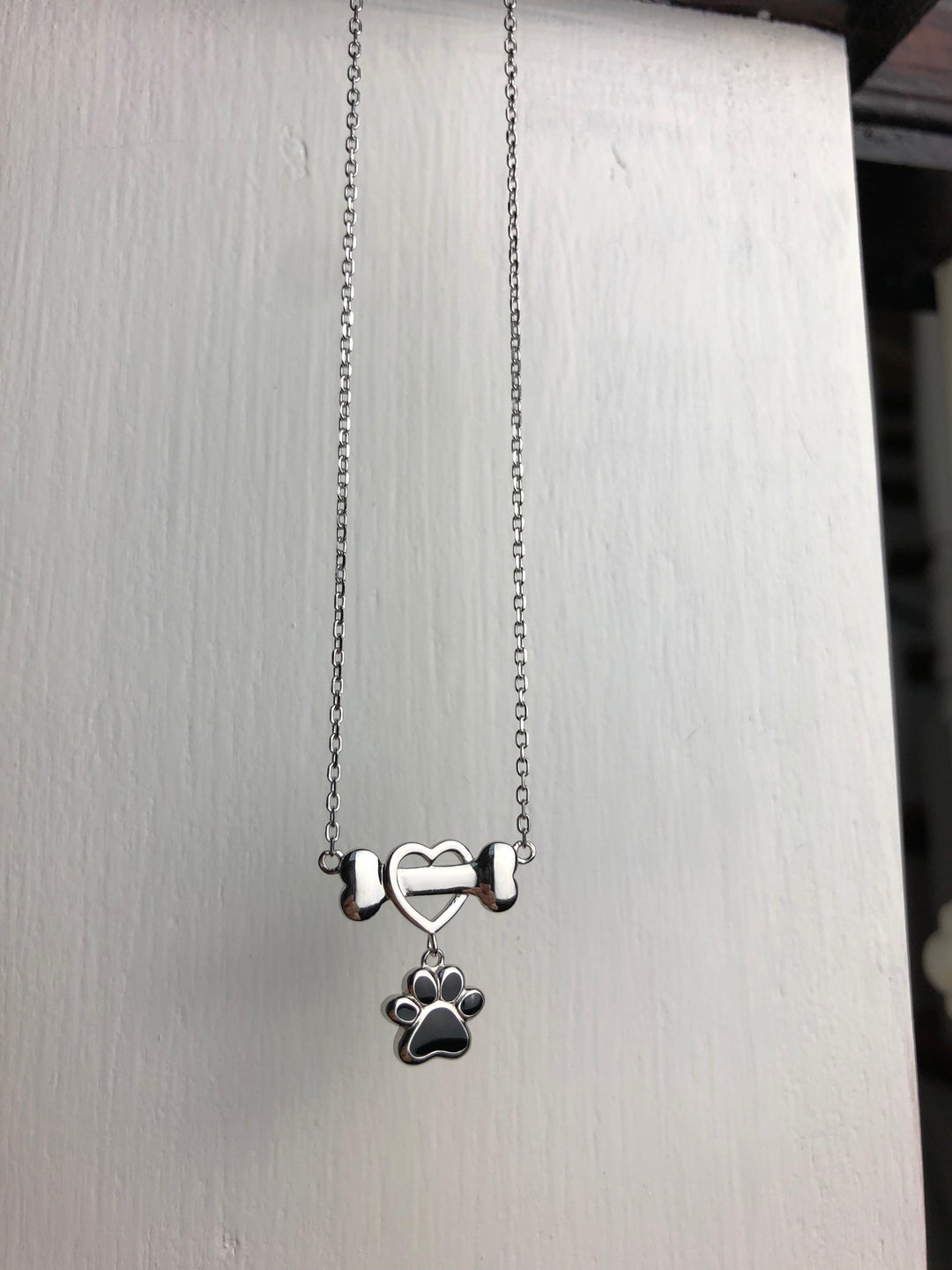 Delicate Stainless Steel Dog Paw Necklace