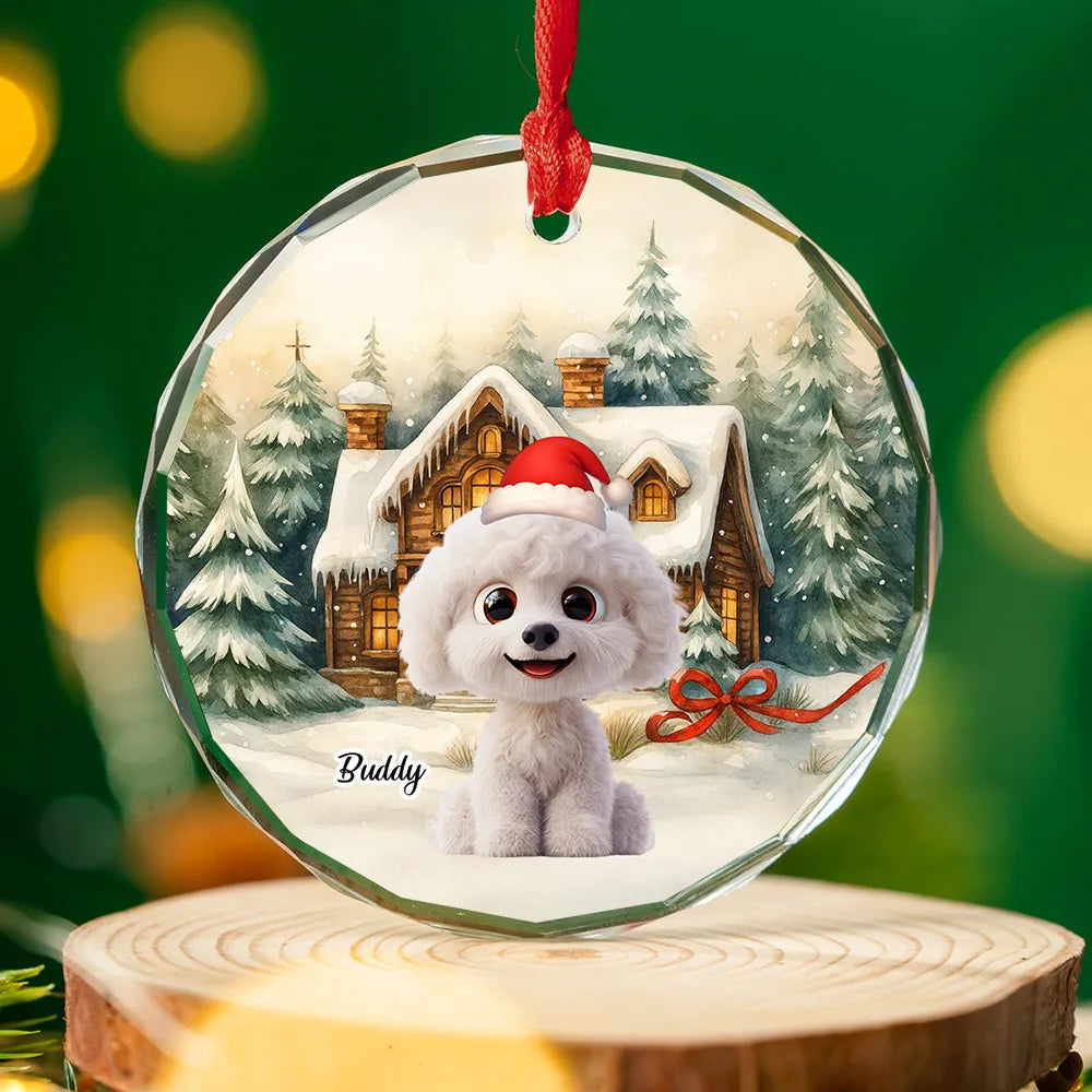 Falling In Me - Personalized Glass Ornament - Christmas Gift For Pet Lovers, Pet Owners | CLP15.V3 HH01