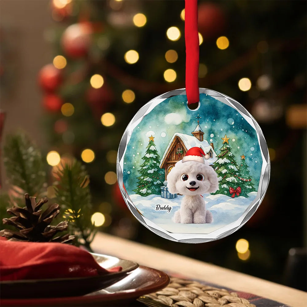 Falling In Me - Personalized Glass Ornament - Christmas Gift For Pet Lovers, Pet Owners | CLP15.V3 HH01