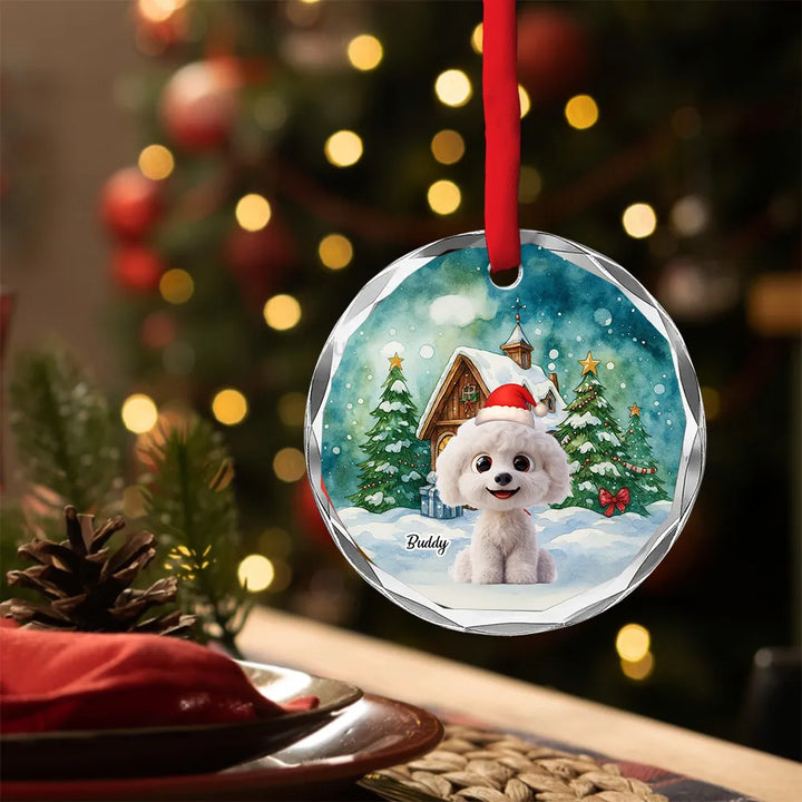 Falling In Me - Personalized Glass Ornament - Christmas Gift For Pet Lovers, Pet Owners | CLP15.V3 HH01
