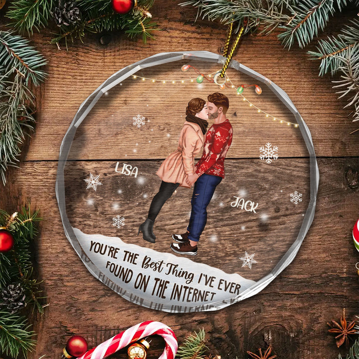 Kissing Couple Best Thing On The Internet - Gift for Couples, Wedding - Personalized Glass Ornament - CL30