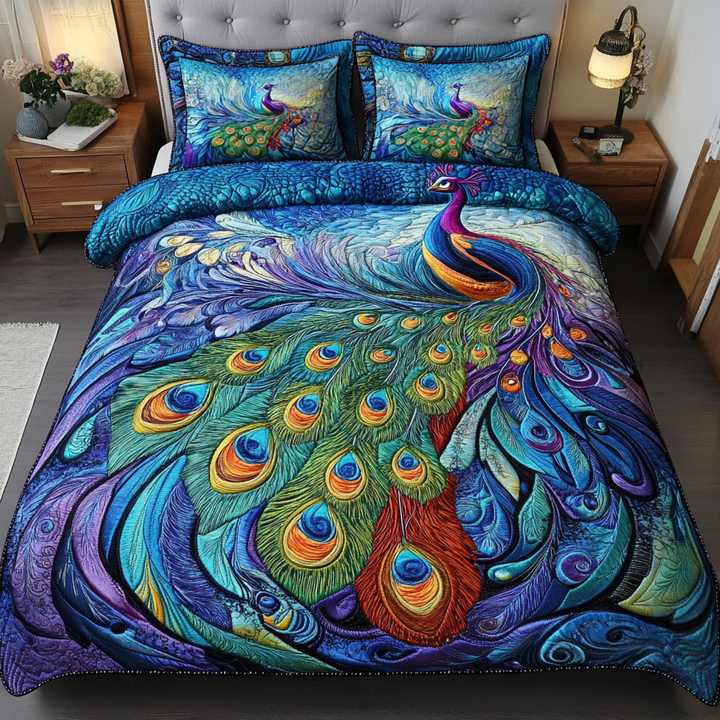 Majestic Plumes 3-Piece Bedding Set