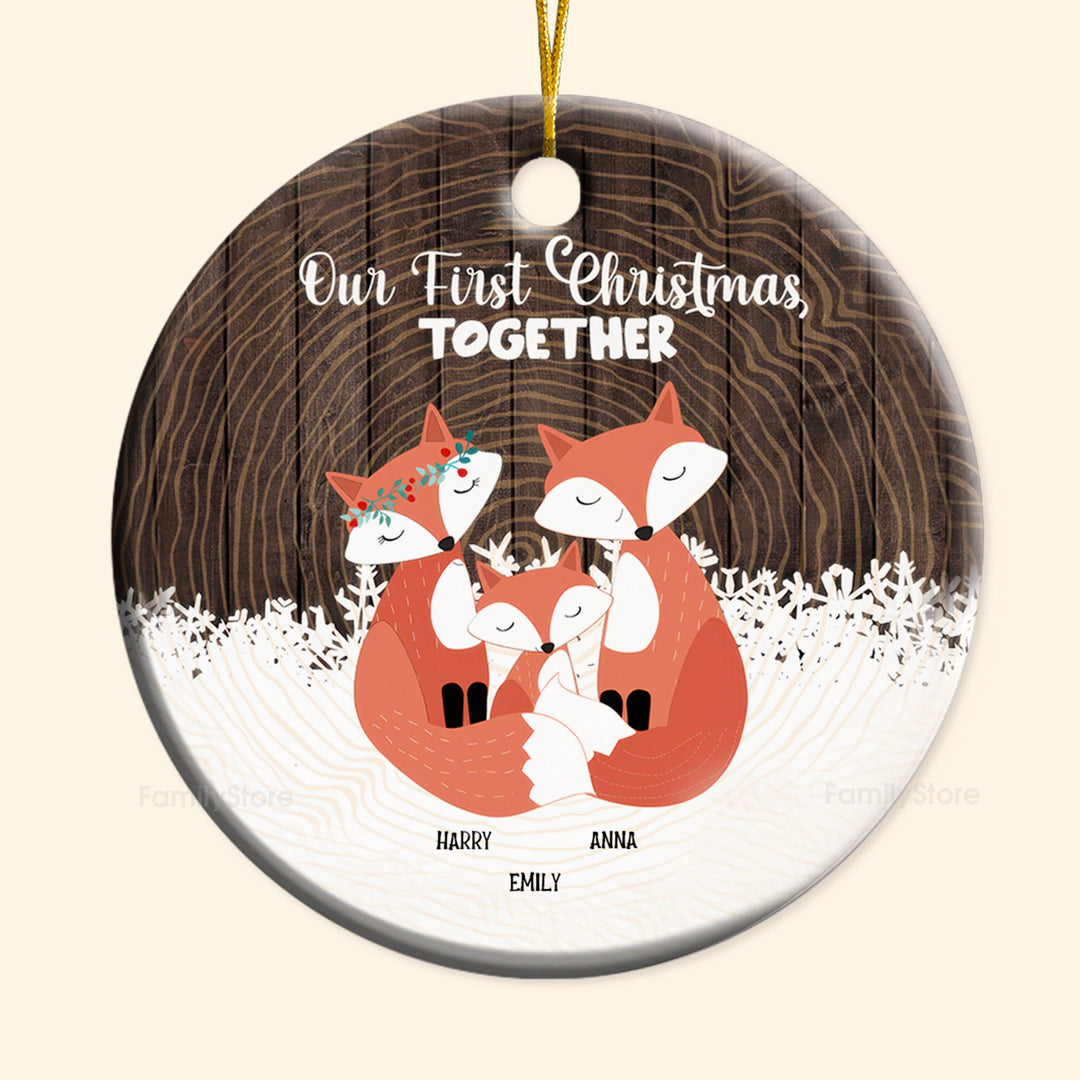 Our First Christmas Together - Gift For Family - Personalized Ceramic Ornament NA94