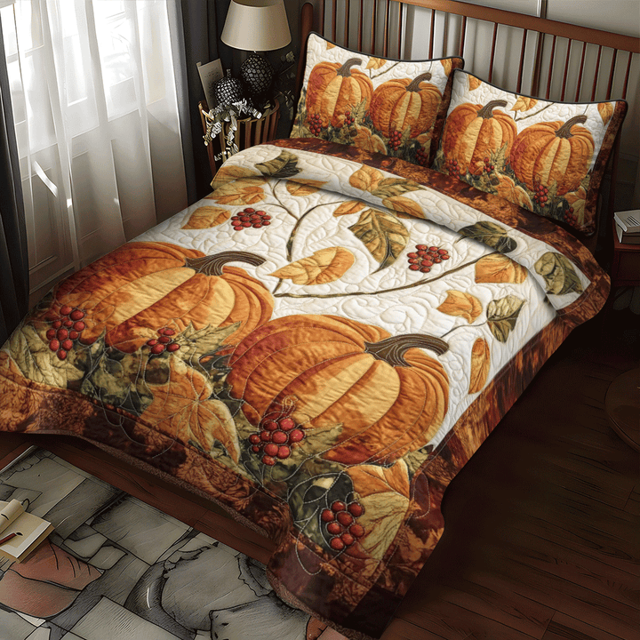 Pumpkin Patch Thanksgiving 3-Piece Bedding Set