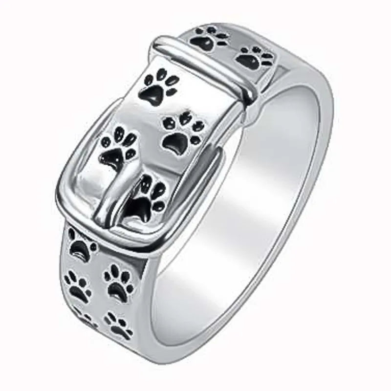 Playful Dog-Collar-Design Ring