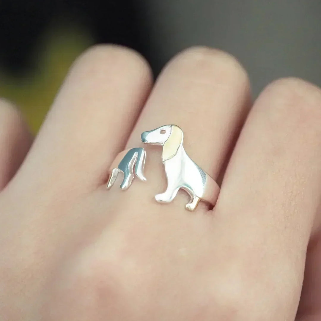 Adjustable Dachshund Ring – Handmade Animal Jewellery for Women