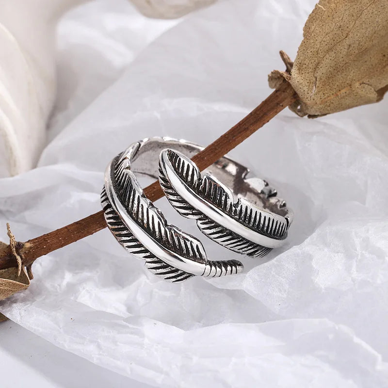 Angel Feather Adjustable Memorial Ring