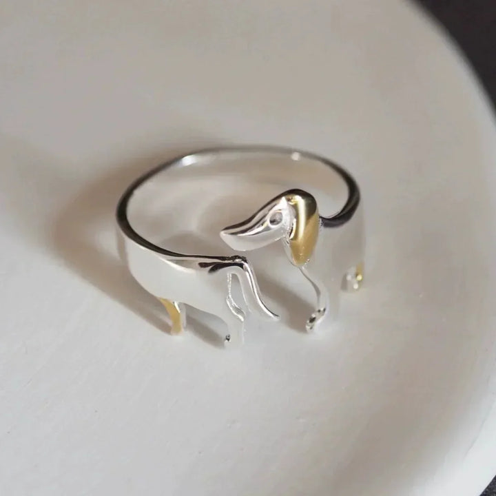 Adjustable Dachshund Ring – Handmade Animal Jewellery for Women