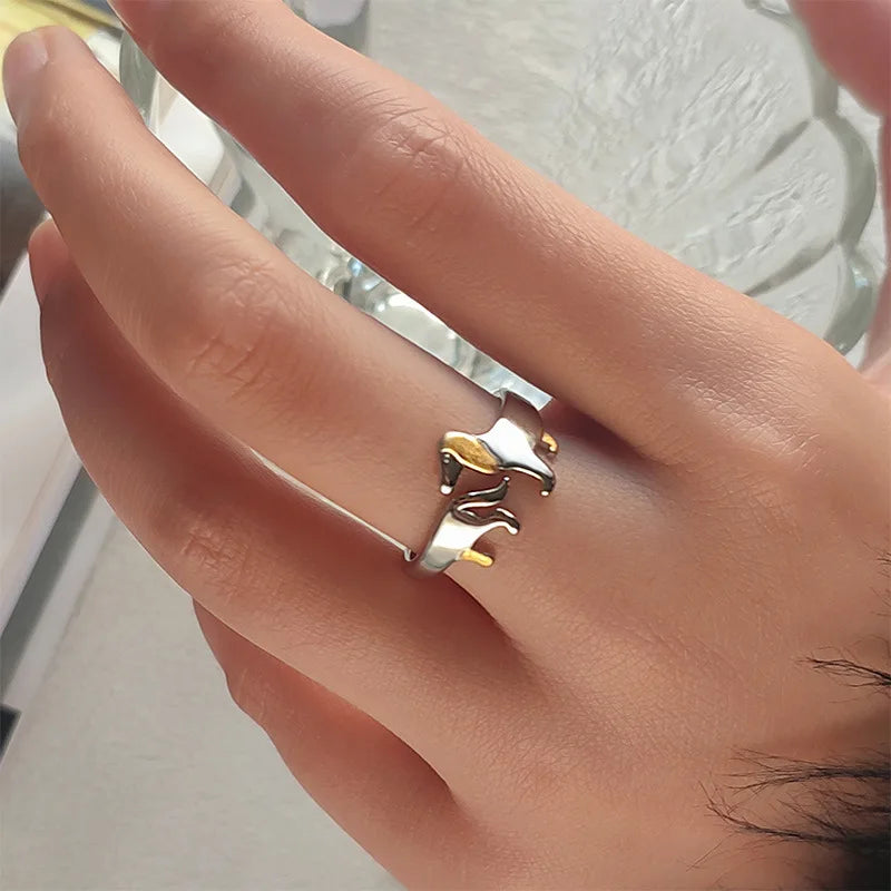 Adjustable Dachshund Ring – Handmade Animal Jewellery for Women