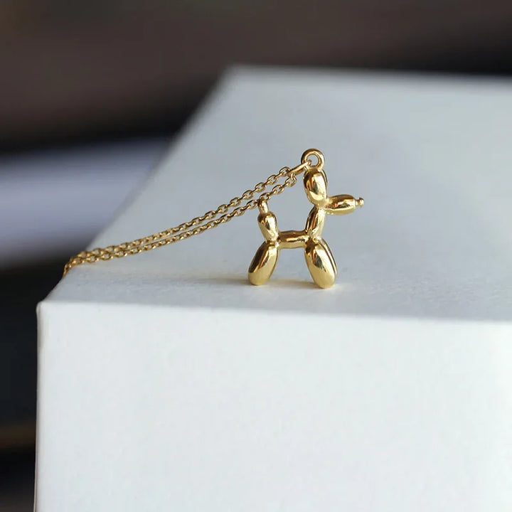 Balloon Dog Necklace – Playful Women's Necklace with Gold-Look Animal Pendant