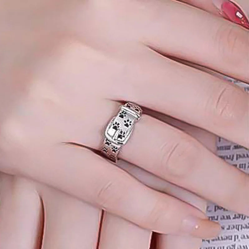 Playful Dog-Collar-Design Ring