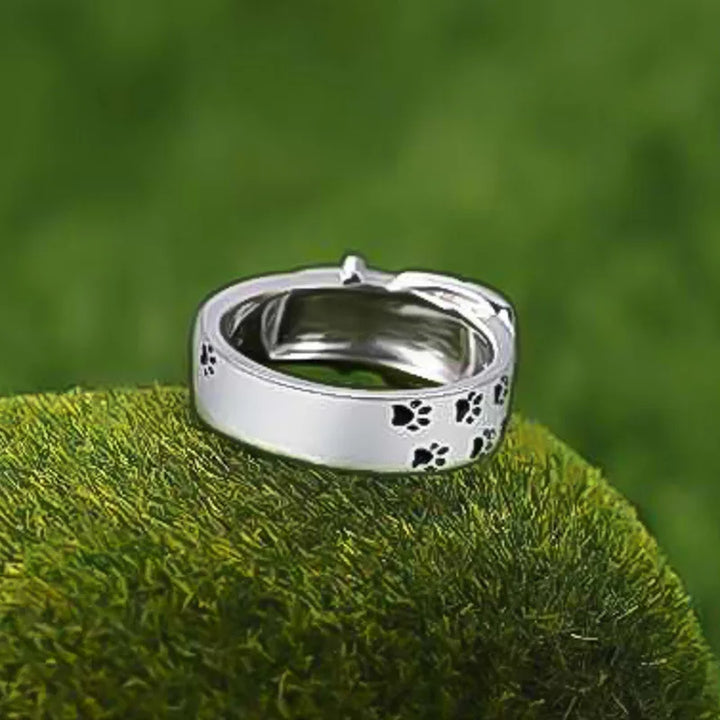 Playful Dog-Collar-Design Ring