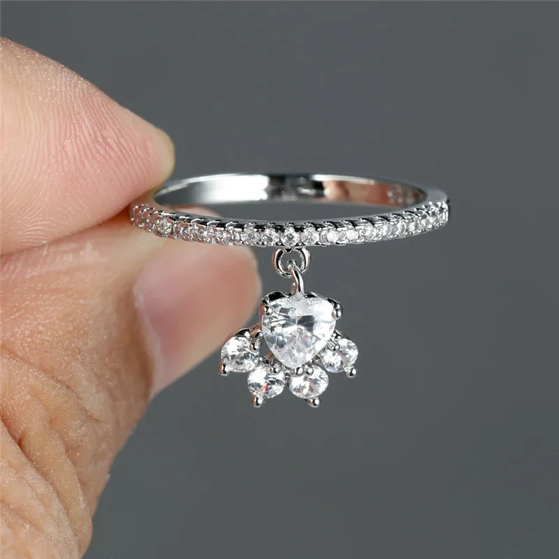 Paw & Heart Ring – Gold and Silver Finish
