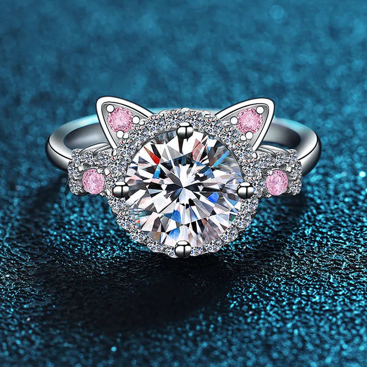 Adjustable Cat Ring with Zirconia – Cute Ring for Women