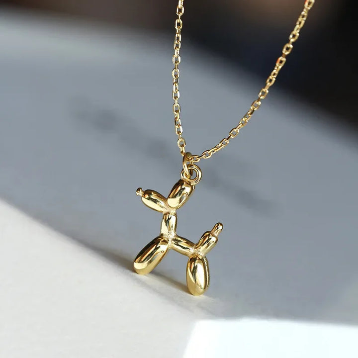 Balloon Dog Necklace – Playful Women's Necklace with Gold-Look Animal Pendant