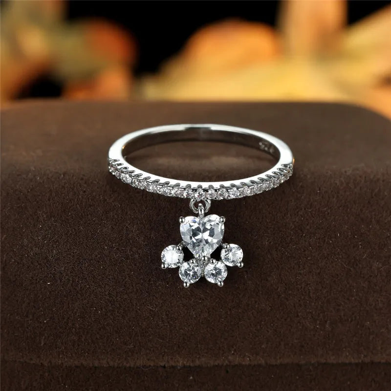 Paw & Heart Ring – Gold and Silver Finish