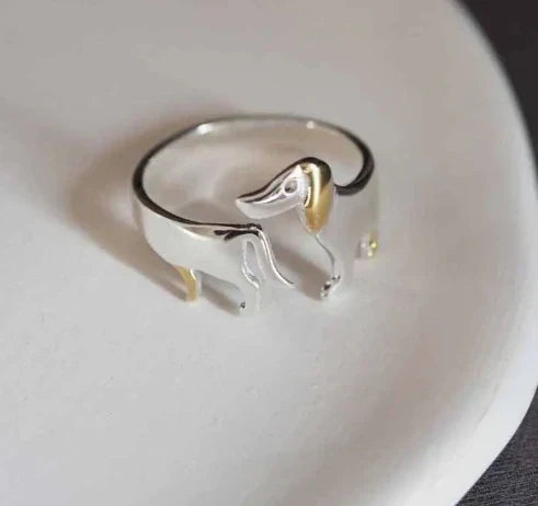Adjustable Dachshund Ring – Handmade Animal Jewellery for Women