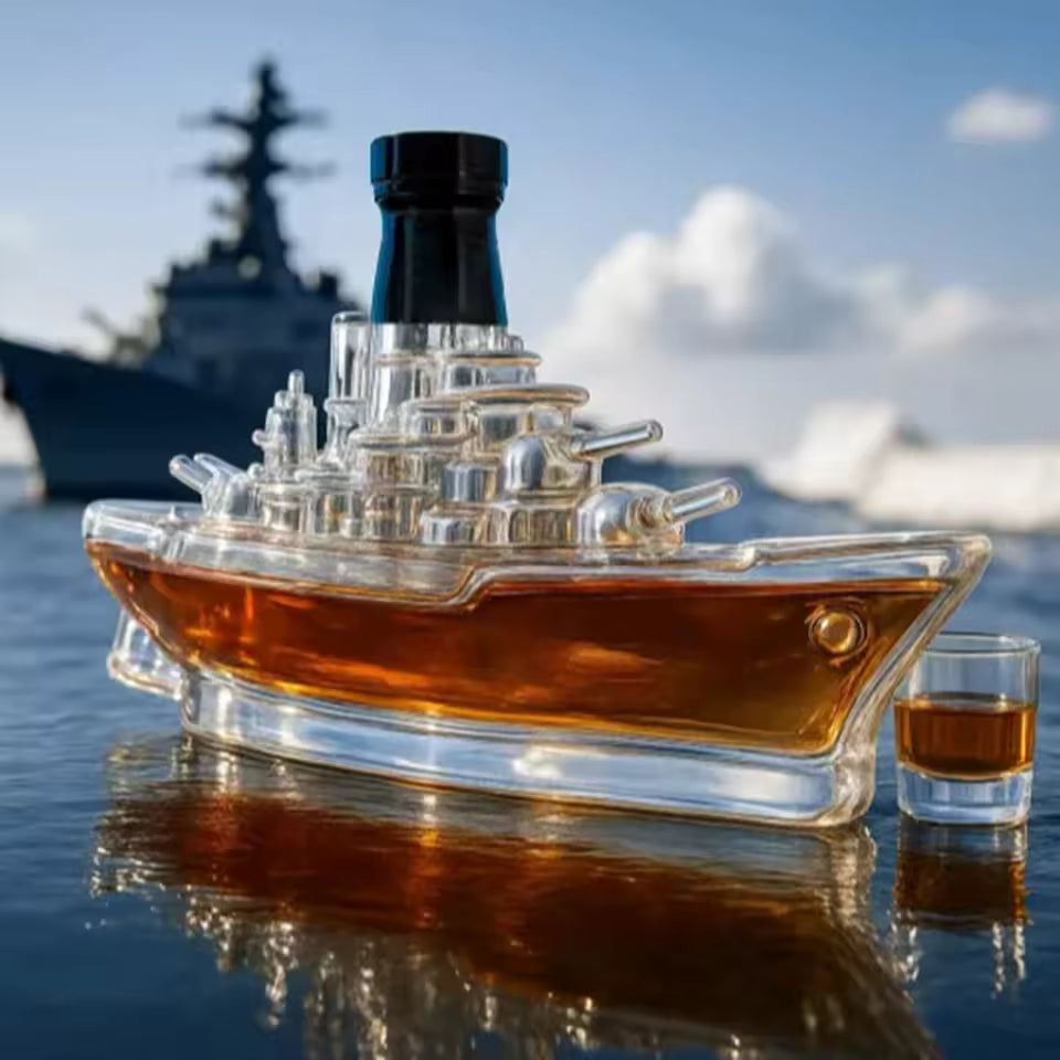 Military Ship Whisky Bottle