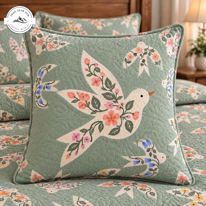 Vintage Botanical Floral Quilted Pillow Cover TN188QLTPLC