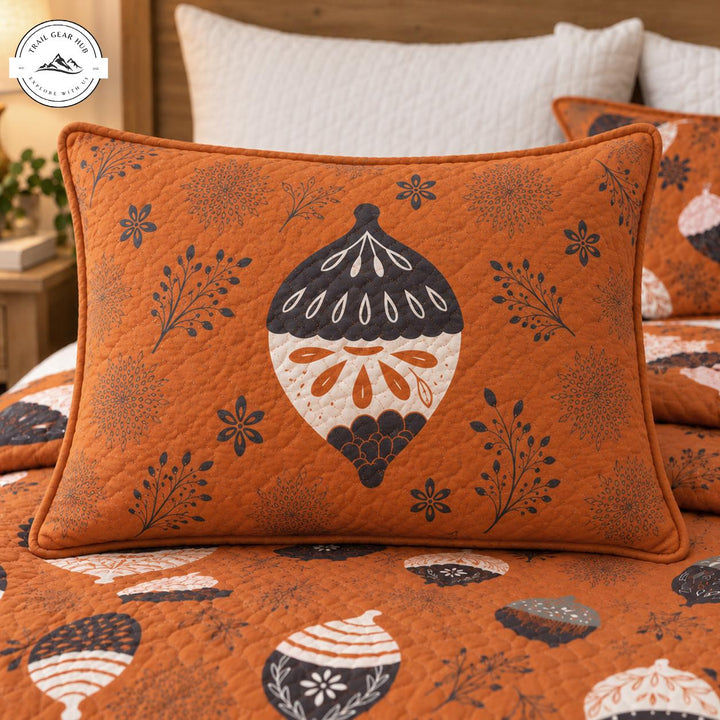 Rustic Fall Harvest Acorn Quilted Pillow Cover TN213QLTPLC