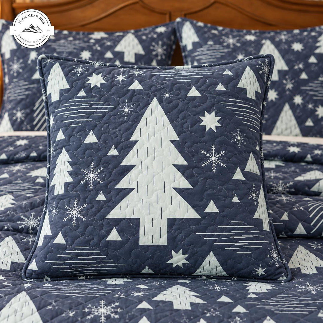 Winter Forest Pine Trees Quilted Pillow Cover TN215QLTPLC