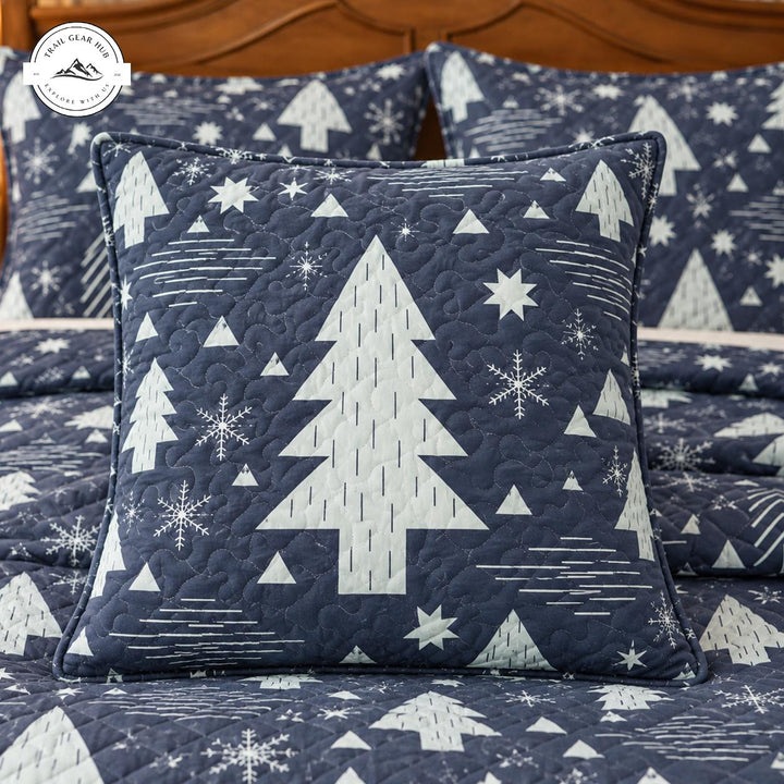 Winter Forest Pine Trees Quilted Pillow Cover TN215QLTPLC