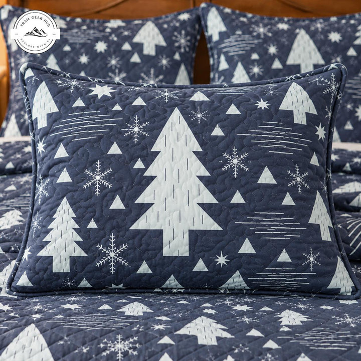 Winter Forest Pine Trees Quilted Pillow Cover TN215QLTPLC