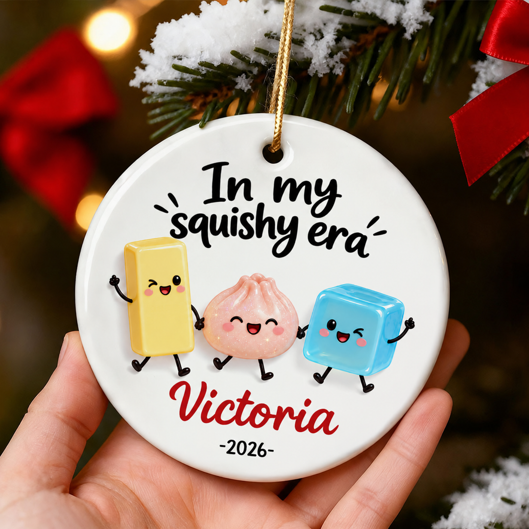 The Year Of Squishies 2D Flat Christmas Gifts For Kids, Friends - Personalized Ceramic Ornament