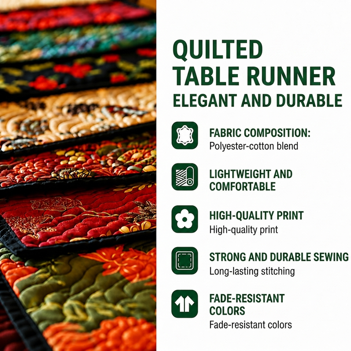 Eartha - Quilted Placemat - Blooming Hearts